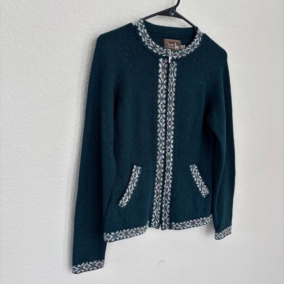 The Alpaca Connection Handmade Alpaca Teal Sweater Sz S - Picture 2 of 11